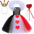 thumbnail image 2 of Disfraz de Reina de Corazones para Niñas, Vestidos de Fiesta de Carnaval Elegantes, Vestido de Princesa con Tutú de Reina Roja del País de las Maravillas, Disfraces de Halloween para Niños, 2 of 5