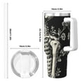 thumbnail image 4 of Rateoe Skeletons Love Flowers Printed 40OZ Ice Bully With Handle - Stainless Steel Travel Cup Portable for Hot & Cold Drinks, Travel, Gym, Home, and Outdoor Activities, 4 of 8