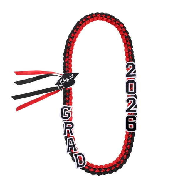 Graduation Leis Class of 2026, Ngxiha Graduation Leis Grad Handmade Ribbon Leis Double Braided Ribbon Necklace Graduation Leis Class of 2026 Ribbon Graduation Ribbon Leis