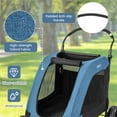 Pefilos 46" Pet Stroller 4 Wheels Extra Large Dog Cat Stroller, Carrier Jogger Travel Foldable Puppy Stroller with Dual Entry, Blue Pefilos 46" Pet Stroller 4 Wheels Extra Large Dog Cat Stroller, Carrier Jogger Travel Foldable Puppy Stroller with Dual Entry, Blue