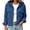 Blue-01, variant on Women's Corduroy Crop Hooded Shacket Button Down Long Sleeve Jacket Fall Casual Outerwear