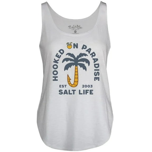 Hooked on Paradise Men's Tank Top White - Size Small