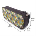 thumbnail image 3 of Vsdgher Hawaiian Style Print Pen Case Leather Pencil Pouch Markers Holder Big Capacity Bag with Zippered Pocket for Stationery Tool, 3 of 6