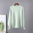 thumbnail image 2 of Busydd Women's Sweaters Fashion Solid Color Long Sleeve Crewneck Sweater Women Knit Ribbed Pullover Sweaters for Women Free Size, 2 of 6