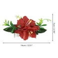 thumbnail image 2 of Unique Bargains 1 Pc Women's Styling Simulated Flowers Hair Clip Comb for Parties Red Polyester Fabric Iron, 2 of 4