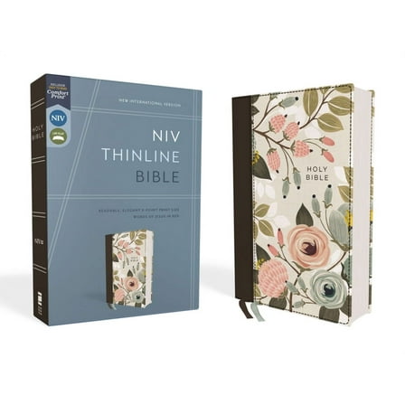 Niv, Thinline Bible, Cloth Over Board, Floral, Red Letter Edition, Comfort Print, (Hardcover)