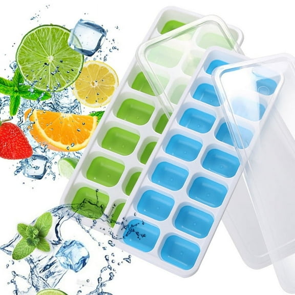 Ice Cube Trays with No-Spill Removable Lid,  BPA Free Moulds,Easy-Release Silicone and Flexible 28-Ice Trays,Best for Freezer,Baby Food,Water,Whiskey,Cocktail and Other Drink，Christmas Gift