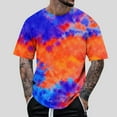 thumbnail image 2 of Stamzod Summer Mens T-Shirts Tie-Dye Print Short Sleeve Crewneck Tee Tops Streetwear Casual Oversized Workout Clothes for Men Blue-1 XXXXL, 2 of 5