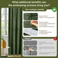 thumbnail image 6 of Lapalife 2 Panels Blackout Velvet Curtains, Scroll Floral Pattern Rod Pocket Thermal Insulated Velvet Curtain Drapes for Living Room, 52"x 84", Green, 6 of 7