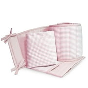 Seed Sprout Gingham Cradle Bedding Set, Pink