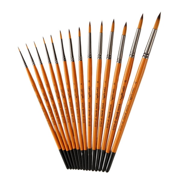 WLOT 6 Pieces Flat Paint Brush Artist Sable Brush Set with Wooden Handle for Watercolor, Acrylic and Oil Painting Perfect for Beginne