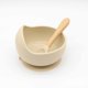 thumbnail image 1 of Cuenco para bebé, cuchara, vajilla para niños, mango de madera, cuchara de silicona, cuenco con ventosa para niños, cuenco de silicona para bebé, 1 of 5