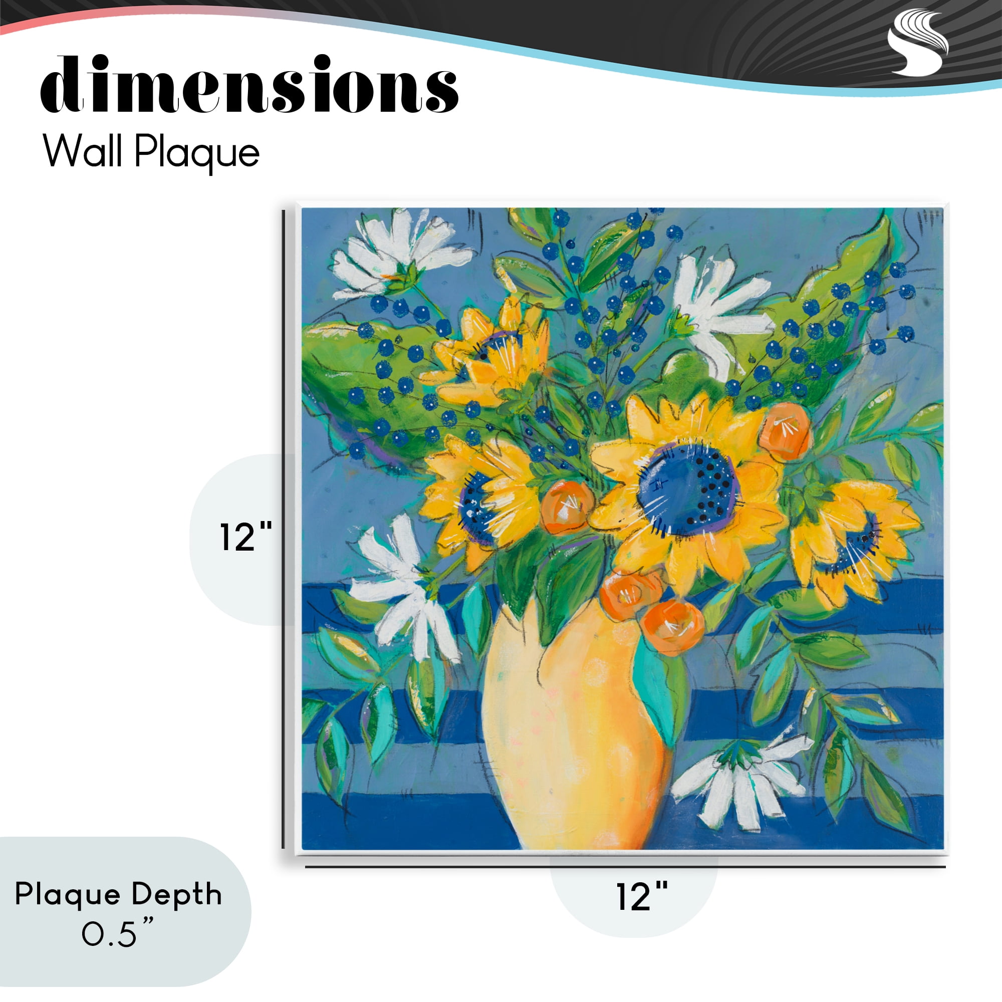 Stupell Industries Floral Bursts Among The Blue Wall Plaque Art, design by Krinlox