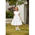 thumbnail image 5 of Arshiner Tween Girl Easter Summer Dresses Graduation Tie Back Flutter Sleeve Maxi Dress, 5 of 8