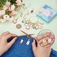 thumbnail image 3 of 20Pcs 10 Style Alloy Enamel Cat Charm Locking Stitch Markers with Gold Tone 304 Stainless Steel Clasp Stitch Markers Mixed Color 3.3~4.5cm, 3 of 5