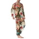 thumbnail image 2 of Fotbe Butterflies And Flowers Painting Pijama de Hombre con Estampado de Manga Larga, Conjunto de 2 Piezas, Ropa de Dormir Suave y Cómoda con Bolsillos-X-Large, 2 of 7