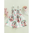 thumbnail image 4 of Bagilaanoe Toddler Baby Girl Summer Dress Floral Print Sleeveless A-line Princess Dresses 6M 12M 18M 24M 3T 4T Kids Casual Swing Sundress, 4 of 8