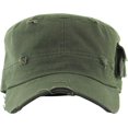 thumbnail image 2 of Vintage Distressed Cadet Army Military Fitted Botton Cap Basic Everyday Castro Radar Hat, 2 of 6