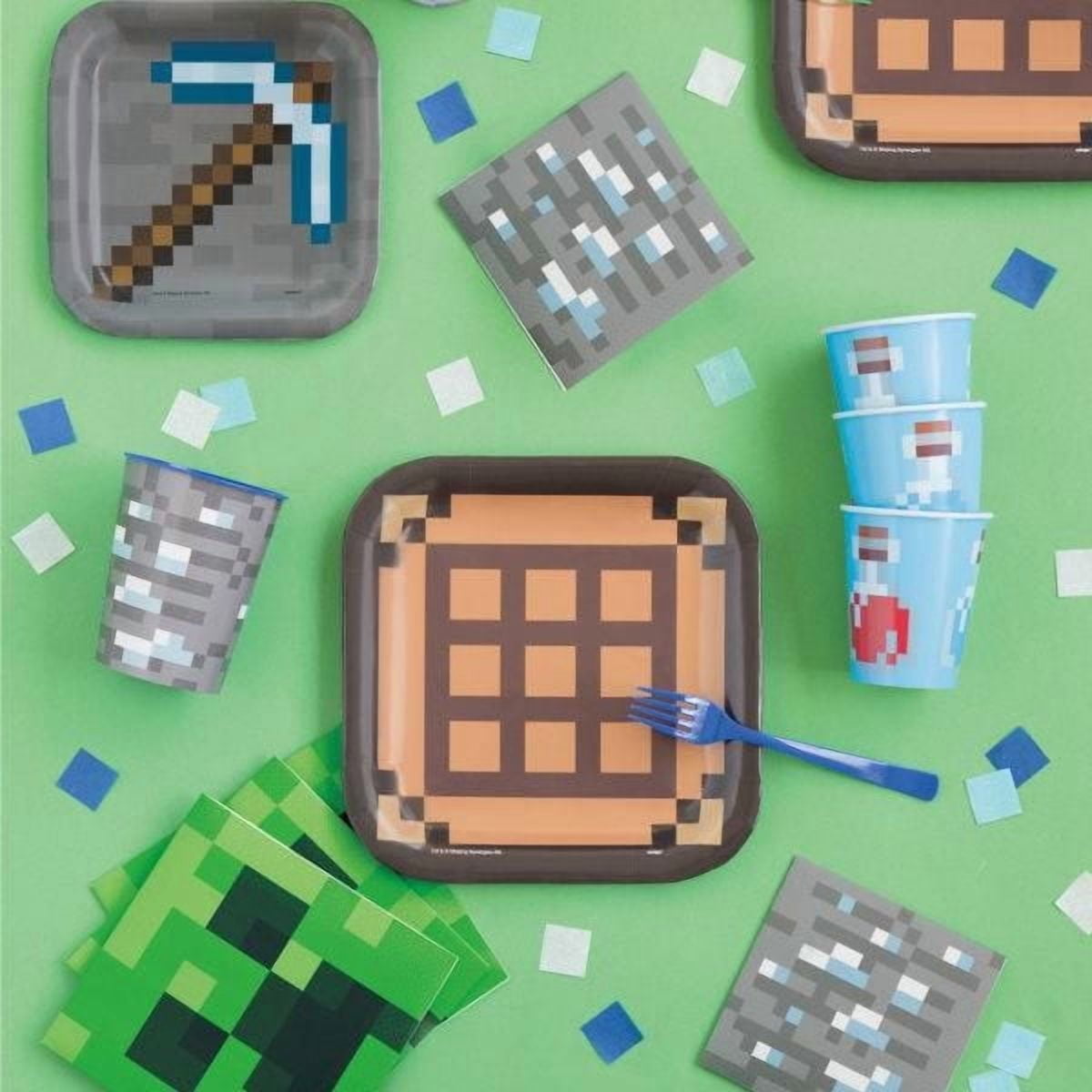 Minecraft Square 7" Dessert Plates, 8ct, Square plates measure 7" x 7"