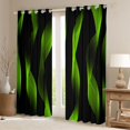 thumbnail image 2 of jejeloiu Waves Geometric Stripe Blackout Curtains Set of 2 (52x84 Each),Black Green Window Curtains For Adults, 2 of 6