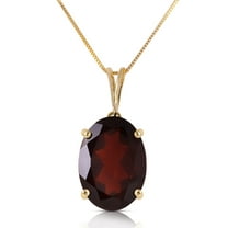 Galaxy Gold 14k 16" Yellow Gold Necklace with 6 Carats Natural Oval-shaped Garnet