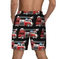 thumbnail image 4 of Fotbe Fire and Rescue Truck Men’s Swim Trunks Quick Dry Swim Shorts Board Shorts with Mesh Lining-Medium, 4 of 9
