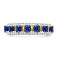 thumbnail image 2 of AFFY 0.70CT Blue Sapphire With White Natural Diamond Wedding Band Ring in 14k Yellow Gold over Silver-8.5, 2 of 7