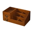 thumbnail image 1 of Organizador de escritorio con 2 cajones Organizador de perfumes Madera Caja de almacenamiento de cajones de maquillaje multipropósito para estantes de, 1 of 9