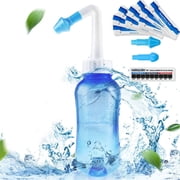 Sinus Rinse,300ml Neti Pot Sinus Rinse Kit with 30 Packets Nasal Wash Salt and Thermometer Sticker, Nasal Sinus Rinse Kit for Adult & Kid (300ml)