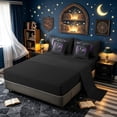 thumbnail image 4 of meiyoeat Romantic Gothic Dragon Twin Bedding for Boys, Purple Rose Floral Animal Bedding Comforter Set, Dark Plum, Black Reversible, 7pcs, 4 of 5