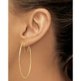 thumbnail image 3 of 14K Yellow Gold 1.5X50mm D/C With Polished Wire Hoop Earrings (50 X 50) Made In Peru tf1688, 3 of 5