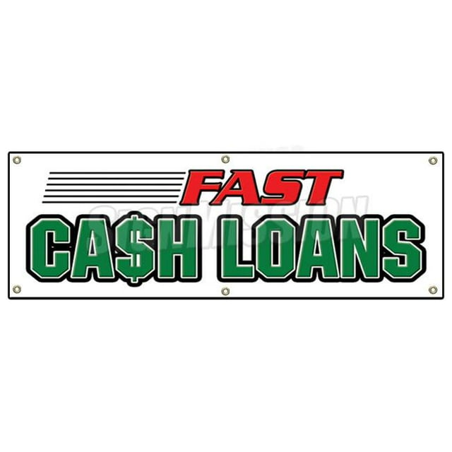 SignMission B-72 Fast Cash Loans Bannière 72 Po. Fast Cash Loans - Prêt de Magasin de Pions
