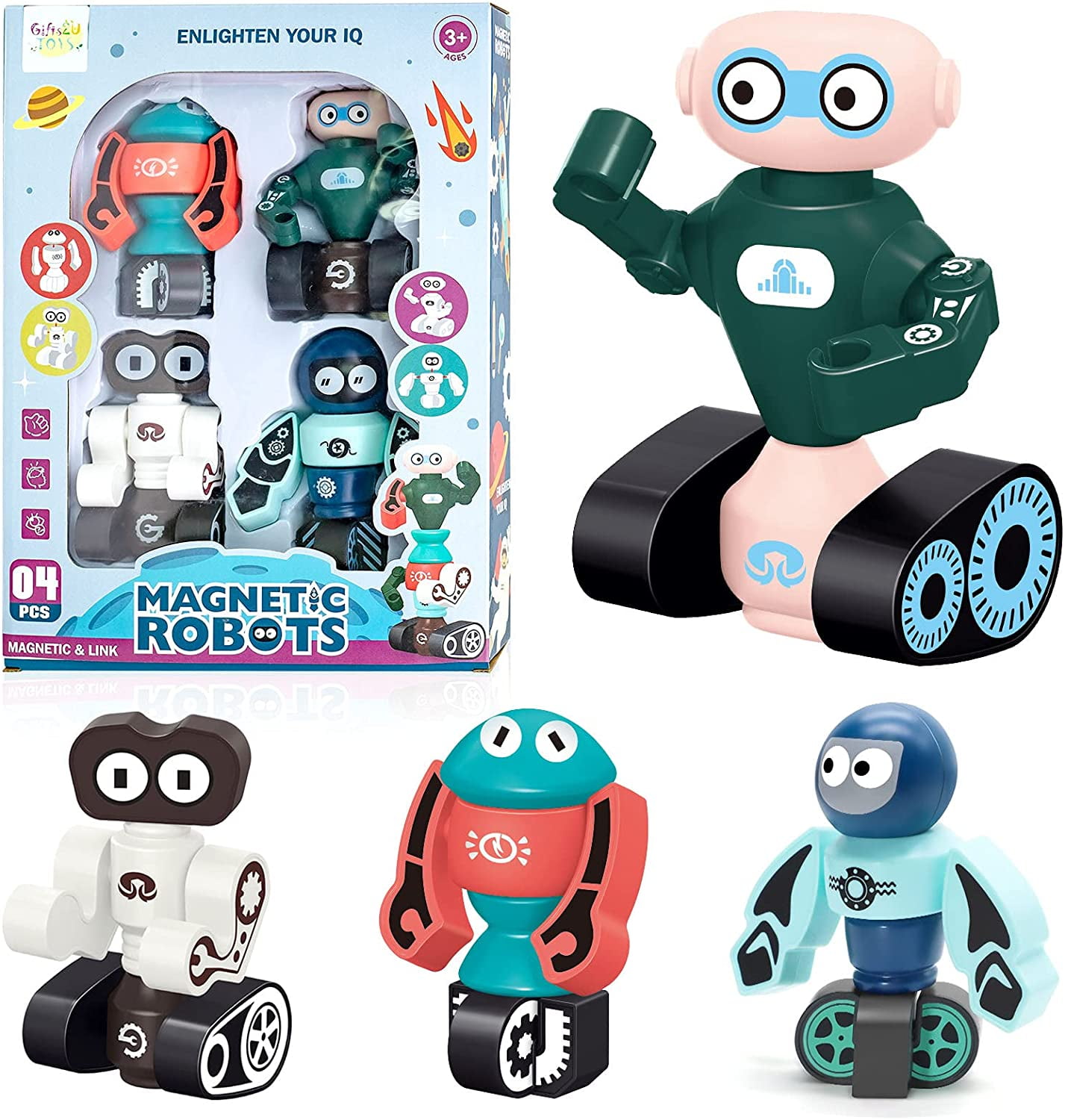 Magnetic Robots Toy, Kids Robot Blocks Robots STEM Educational Playset Learning Story Bots Travel Gift for Age 3 4 5 Years Old Boys and Preschool Toddlers - Walmart.com