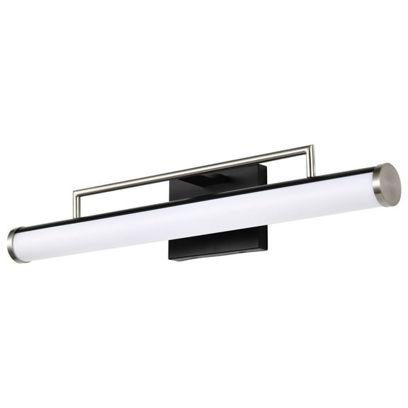 Nuvo Lighting Solano LED Medium Vanity Black and Brushed Nickel Finish White Acrylic Lens