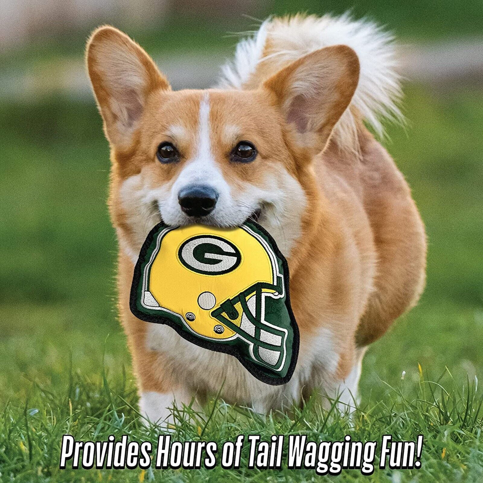Pets First NFL Green Bay Packers Tough Helmet Pet Dog Toy Premium Quality with Built-in Squeaker Chew Toy