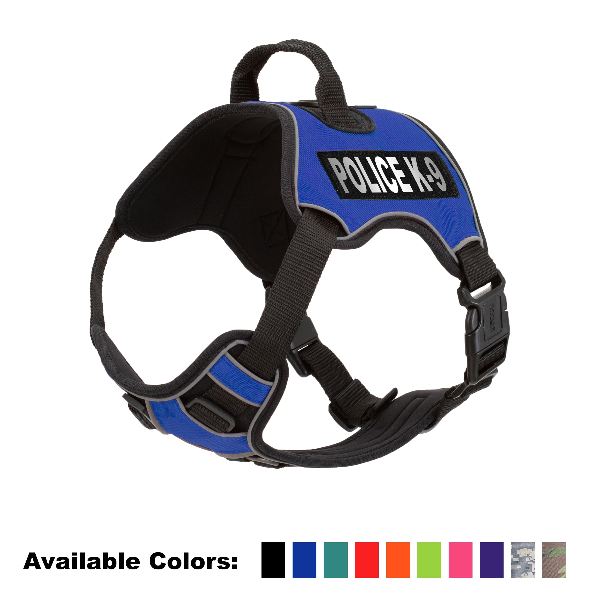 dogline-police-k9-no-pull-dog-harness-with-reflective-removable