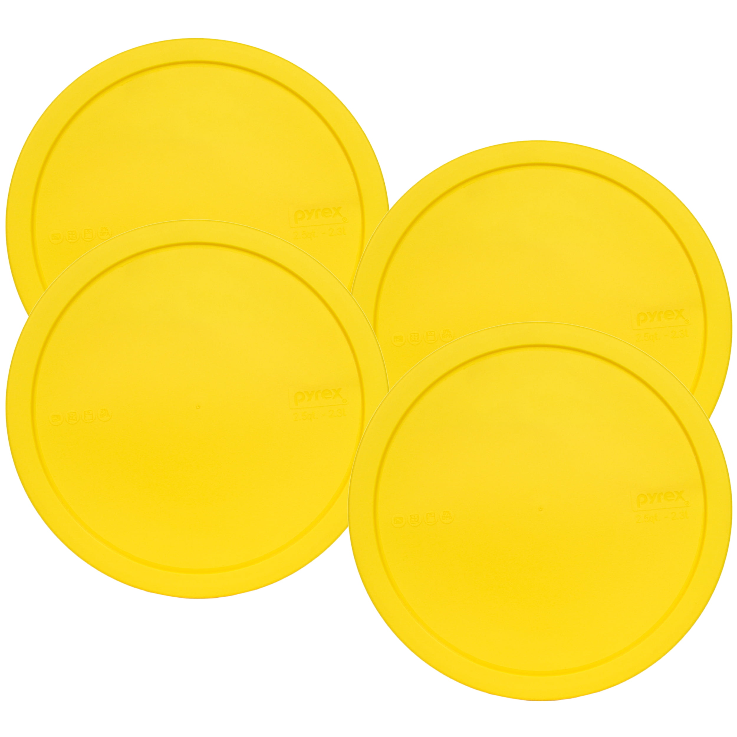 Pyrex Replacement Lid 325PC Yellow Plastic Round Cover (4Pack) for