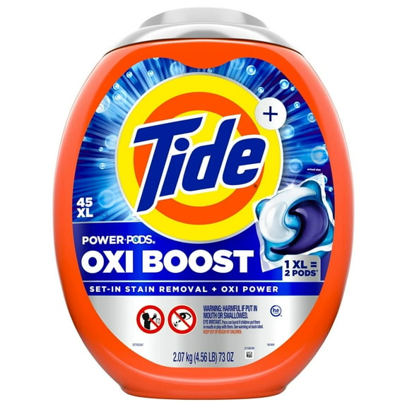 Tide Power Pods Oxi Boost Laundry Detergent - 45 ct- Pack of 2