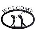 thumbnail image 1 of Village Wrought Iron WEL-156-S Small Welcome Sign-Plaque - Golf Couple, 1 of 3