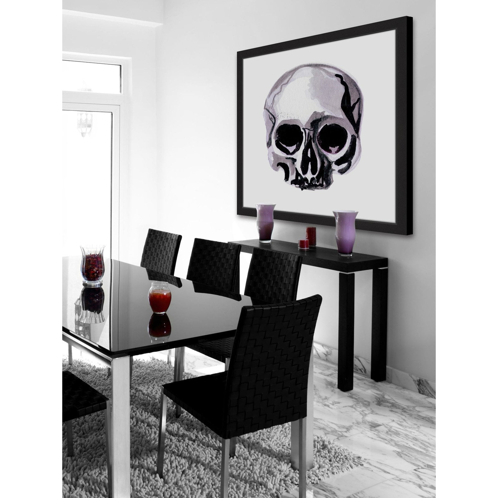 Marmont Hill "Watercolor Skull" by Molly Rosner Framed Painting Print