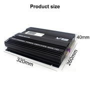 Pecham 3800W 4 Channel Car Amplifier, Digital Car Amplifier Stereo Class A/B Amp Audio with 2/4 Ohm Stable, Adjustable Low/High Pass, Bass Boost