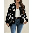 thumbnail image 6 of Cuteduck Women Plus Size Printed Fashion Jacket Long Sleeve Lightweight Fall Zip Up Loose Bomber Jacket 1X-4X, 6 of 7