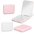 thumbnail image 4 of Portable Handheld Folding Cosmetic Mirror with LED Lights, 2X Magnification, Battery Operated, 4 of 19