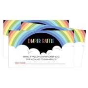 Inkdotpot Diaper Raffle Tickets For Baby Shower -Boy, GirlBaby Shower Fun Party Games, Lottery Insert Cards, Bring A Pack Of Diapers To Win Favors,RainbowTheme Party Supplies