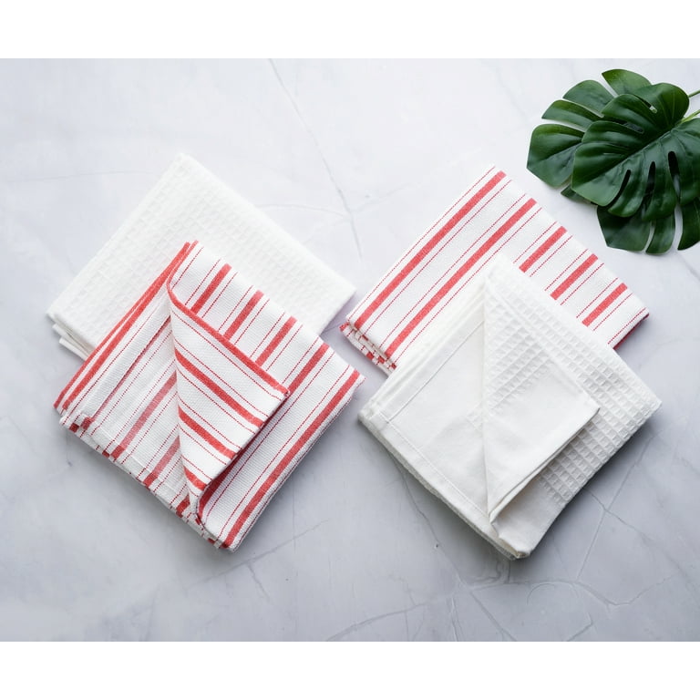 All Cotton and Linen Red Kitchen Towels Cotton Dish Towels Tea