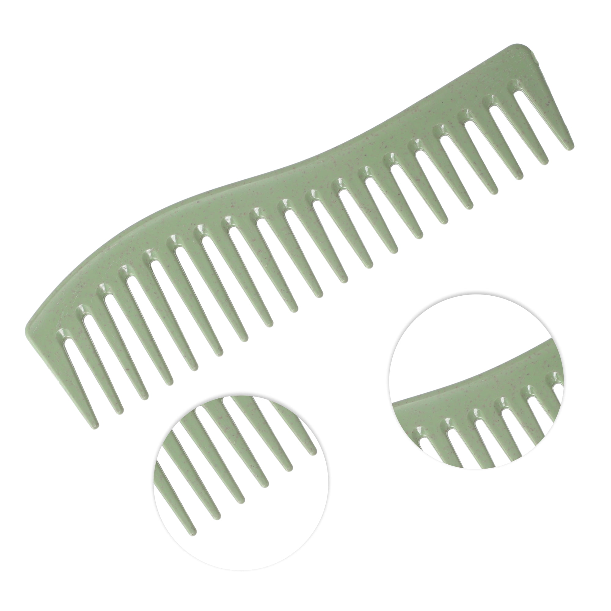 Unique Bargains 1 Pc Women S Shaped Wide Tooth Straightening Comb for Curly Hair Green