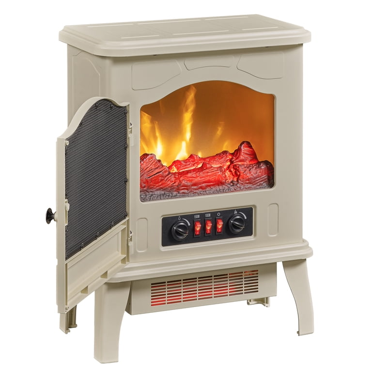 ChimneyFree Powerheat Infrared Quartz Electric Stove Heater, 1500W, Cream -  Walmart.com