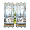 thumbnail image 6 of Yayeee Window Curtains Light Filtering 63"x42" Grommet Panel Pair Home Living Room Decor, Winter Village, 6 of 7