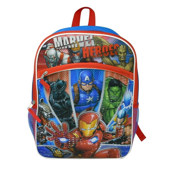 Marvel Avengers Backpack 16" Captain America Iron Man Groot w/ Front Pocket