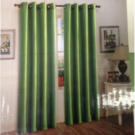 86 Hotel Quality Grommet Top Jacquard 1 Panel Green Solid